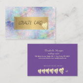 モダンエレガントプロフェッショナルフレーム、金ゴールドハートOpal ロイヤリティカード (正面/裏面)