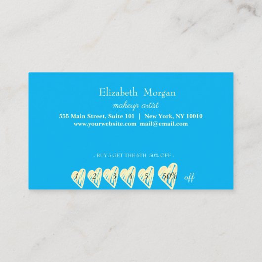 モダンエレガントプロフェッショナルフレーム、金ゴールドハートOpal ロイヤリティカード (裏面)