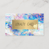 モダンエレガントプロフェッショナルフレーム、金ゴールドハートOpal ロイヤリティカード (正面)