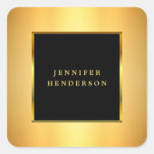 モダンエレガントプロフェッショナルブラックと金ゴールド スクエアシール (正面)