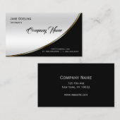 モダンエレガントプロフェッショナルブラックライトシルバー 名刺 (正面/裏面)