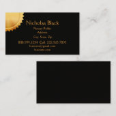 モダンエレガントプロフェッショナルブラック金ゴールドシール 名刺 (正面/裏面)