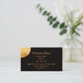モダンエレガントプロフェッショナルブラック金ゴールドシール 名刺 (スタンド正面)