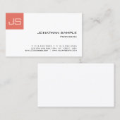 モダンエレガントプロフェッショナルモノグラムテンプレート 名刺 (正面/裏面)