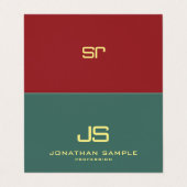 モダンエレガントプロフェッショナルモノグラム 名刺 (外部フラット)