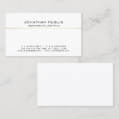 モダンエレガントプロフェッショナル白金ゴールドお洒落 名刺 (正面/裏面)