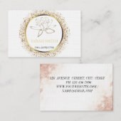 モダンエレガントプロフェッショナル蓮フラワービジネス 名刺 (正面/裏面)