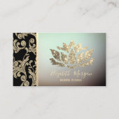 モダンエレガントプロフェッショナル金ゴールド渦巻き旋回,ロータス 名刺 (正面)