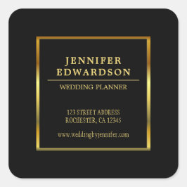 モダンエレガントプロフェッショナル金ゴールド黒製品 スクエアシール