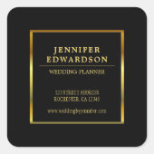 モダンエレガントプロフェッショナル金ゴールド黒製品 スクエアシール (正面)