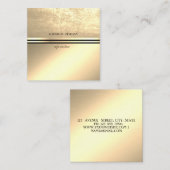 モダンエレガントプロフェッショナル金ゴールド、ブラックストライプ スクエア名刺 (正面/裏面)