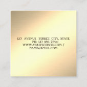 モダンエレガントプロフェッショナル金ゴールド、ブラックストライプ スクエア名刺 (裏面)