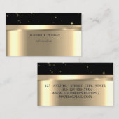 モダンエレガントプロフェッショナル金ゴールド、黒 名刺 (正面/裏面)