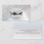 モダンエレガントプロフェッショナル銀《写真》ぼけ味ロータス 名刺 (正面/裏面)