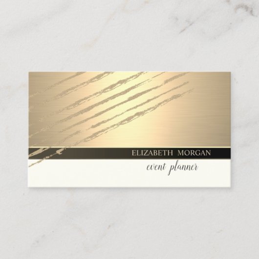 モダンエレガントプロフェッショナル、グリッターストライプ 名刺 (正面)