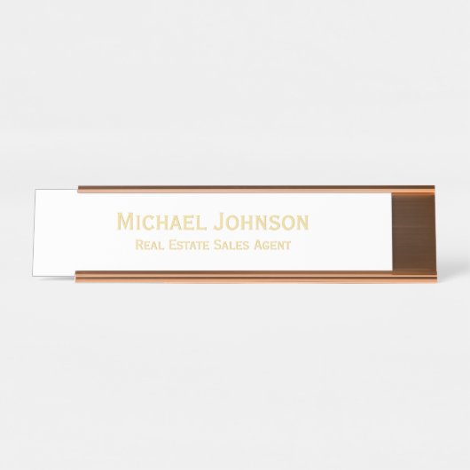 モダンエレガントプロフェッショナル デスクネームプレート (正面)