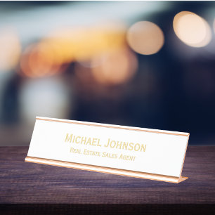 モダンエレガントプロフェッショナル デスクネームプレート