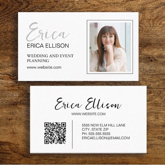 モダンエレガントプロフェッショナル・ビジネスQRコード写真 名刺