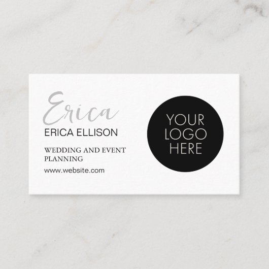 モダンエレガントプロフェッショナル・ビジネスQRコード・ロゴ 名刺 (正面)