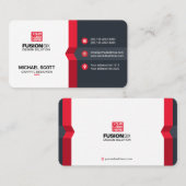 モダンエレガントプロフェッショナル – 赤 名刺 (正面/裏面)