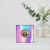 モダンエレガントプロフェッショナル、金ゴールド・インスタグラム スクエア名刺 (スタンド正面)