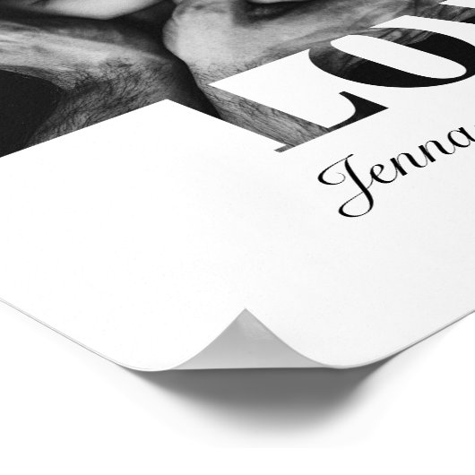 モダンエレガントベビーフォトラブタイポグラフィ ポスター (角)