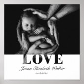 モダンエレガントベビーフォトラブタイポグラフィ ポスター (正面)