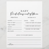 モダンエレガントベビー予測とアドバイスカード (正面)