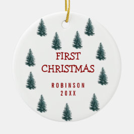 モダンエレガントベビー初めてのクリスマスベビー セラミックオーナメント