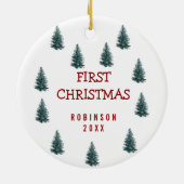 モダンエレガントベビー初めてのクリスマスベビー セラミックオーナメント (裏面)