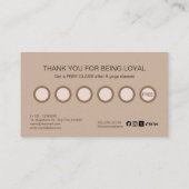 モダンエレガントベージュブラウンエステティックヨガスタジオ ロイヤリティカード (裏面)