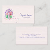 モダンエレガントマカロンストライプの 名刺 (正面/裏面)