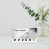 モダンエレガントマッサージセラピストグレー金ゴールド ロイヤリティカード (スタンド正面)