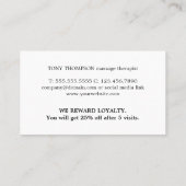 モダンエレガントマッサージセラピストグレー金ゴールド ロイヤリティカード (裏面)