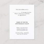 モダンエレガントマッサージセラピスト 割引カード (裏面)