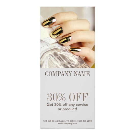 モダンエレガントマニキュア爪、 ネイルネイルサロン ラックカード (正面)