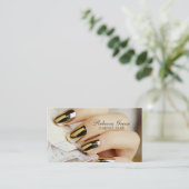 モダンエレガントマニキュア爪、 ネイルネイルサロン 名刺 (スタンド正面)