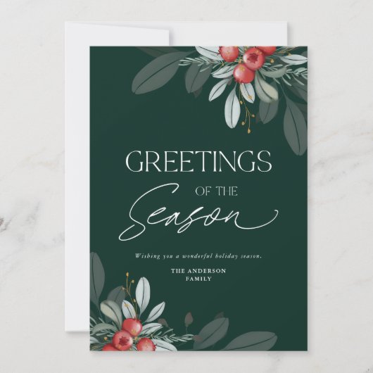 モダンエレガントミニマルの緑 シーズンカード (正面)