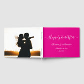 モダンエレガントミニマルはっきりしたBight Pink's 結婚. ゲストブック (全面)