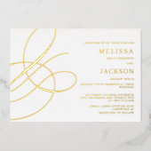 モダンエレガントミニマルアンパ結婚サンド 箔招待状 (正面)