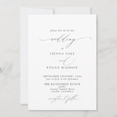 モダンエレガントミニマルシンプルスト結婚スクリプト 招待状 (正面)