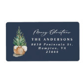 モダンエレガントミニマルシンプルネイビー ラベル (正面)