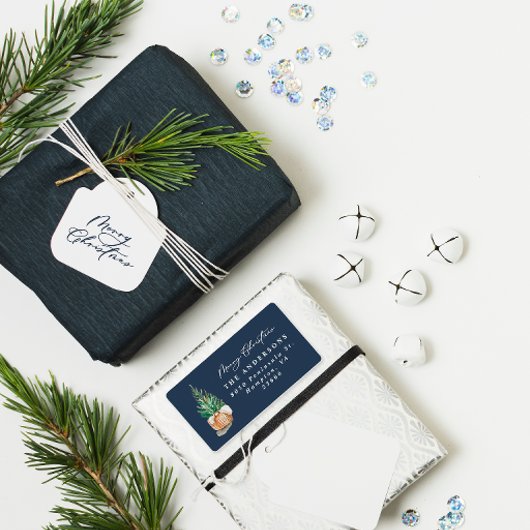 モダンエレガントミニマルシンプルネイビー ラベル