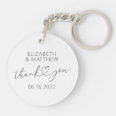 モダンエレガントミニマルシンプルハート結婚ズ キーホルダー (裏面)