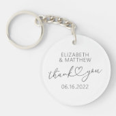 モダンエレガントミニマルシンプルハート結婚ズ キーホルダー (正面)