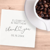 モダンエレガントミニマルシンプルハート結婚ズ スタンダードカクテルナプキン