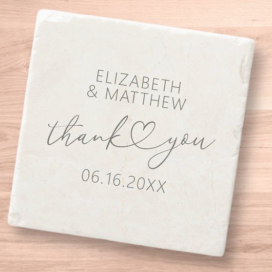 モダンエレガントミニマルシンプルハート結婚ズ ストーンコースター