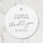 モダンエレガントミニマルシンプルハート結婚ズ フェイバータグ (裏面)