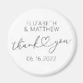 モダンエレガントミニマルシンプルハート結婚ズ マグネット (正面)