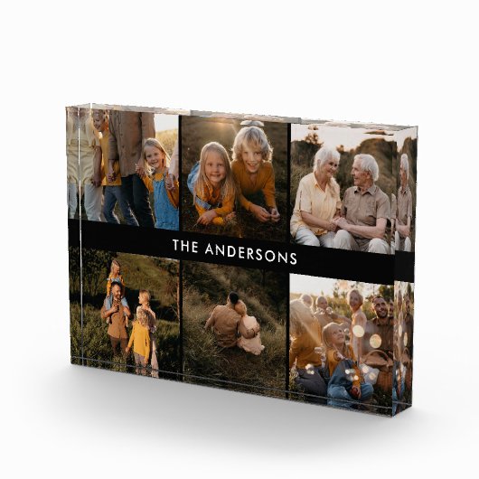 モダンエレガントミニマルシンプルユニーク家族の贈り物 フォトブロック (右)